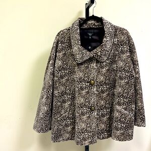 Plus size Talbots animal print short coat